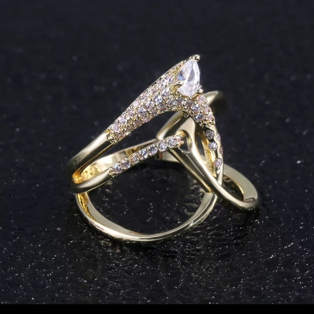 925)sterlingSILVER The Material But The Color Of The Ring Is Gold See Details Pl - Picture 3 of 3